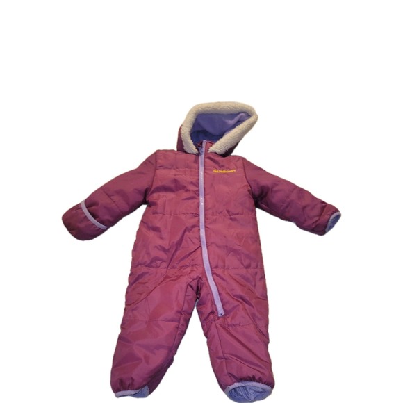 Pink Platinum  Girls One Piece Winter Snowsuit 12/18 Mo  Warm Snow Outdoor Comfy - Picture 1 of 6